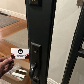 Residential entry lock and handle set after service